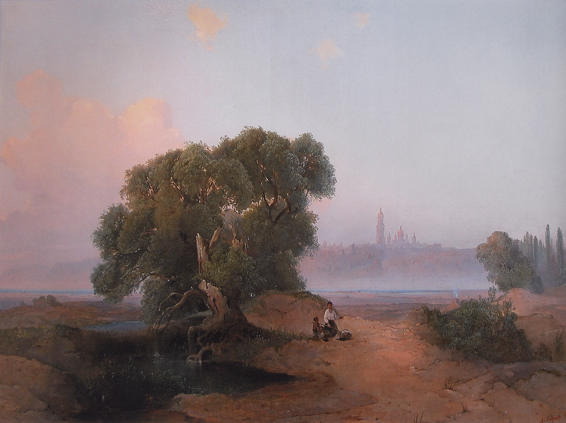 Саврасов. Вид Киева с Днепра на Печерскую лавру. 1852