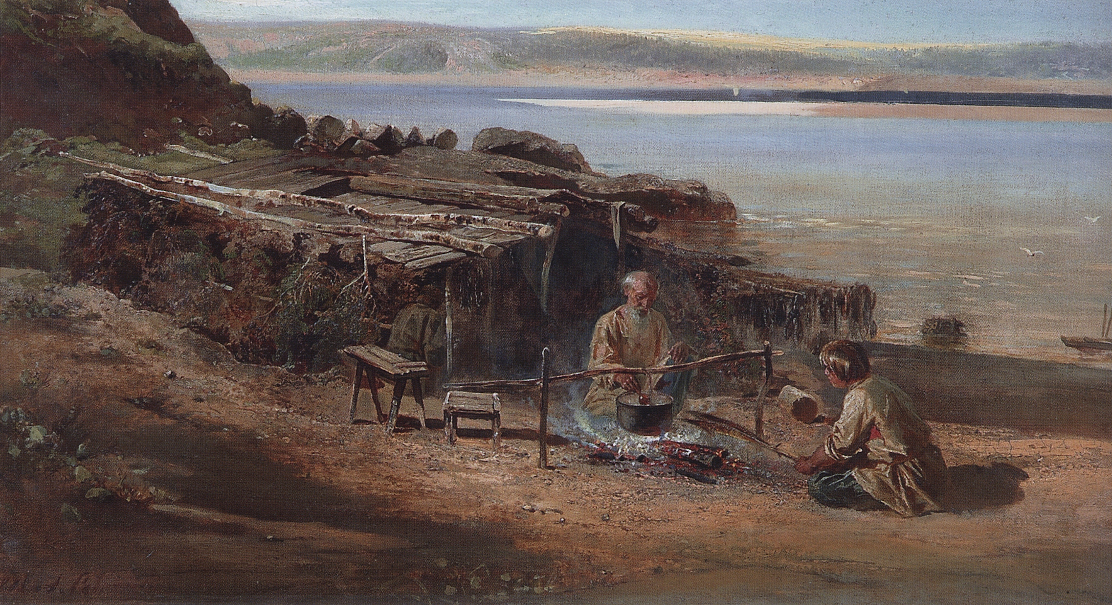 Саврасов. Рыбаки на Волге. 1872