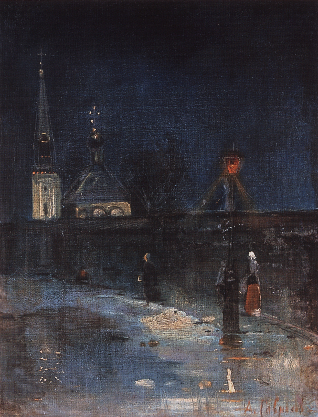 Саврасов. К заутрене. Морозная ночь. 1880-1890-е