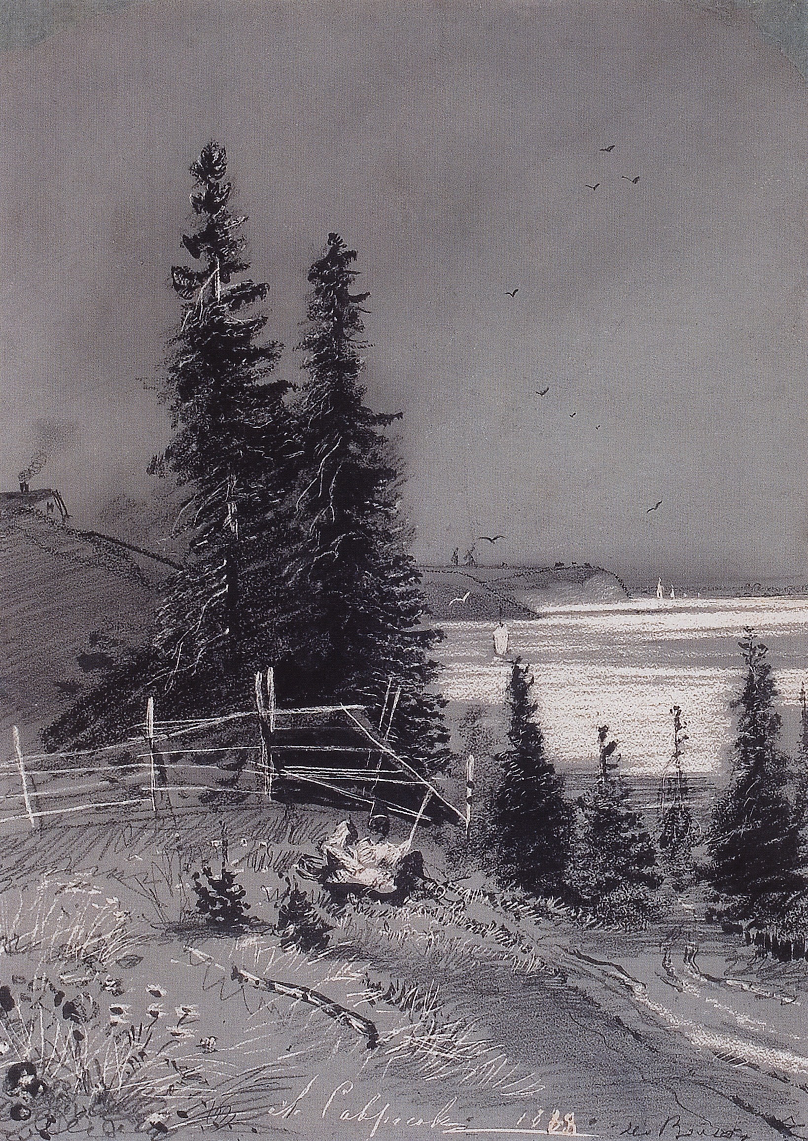 Саврасов. Спуск к реке. 1868