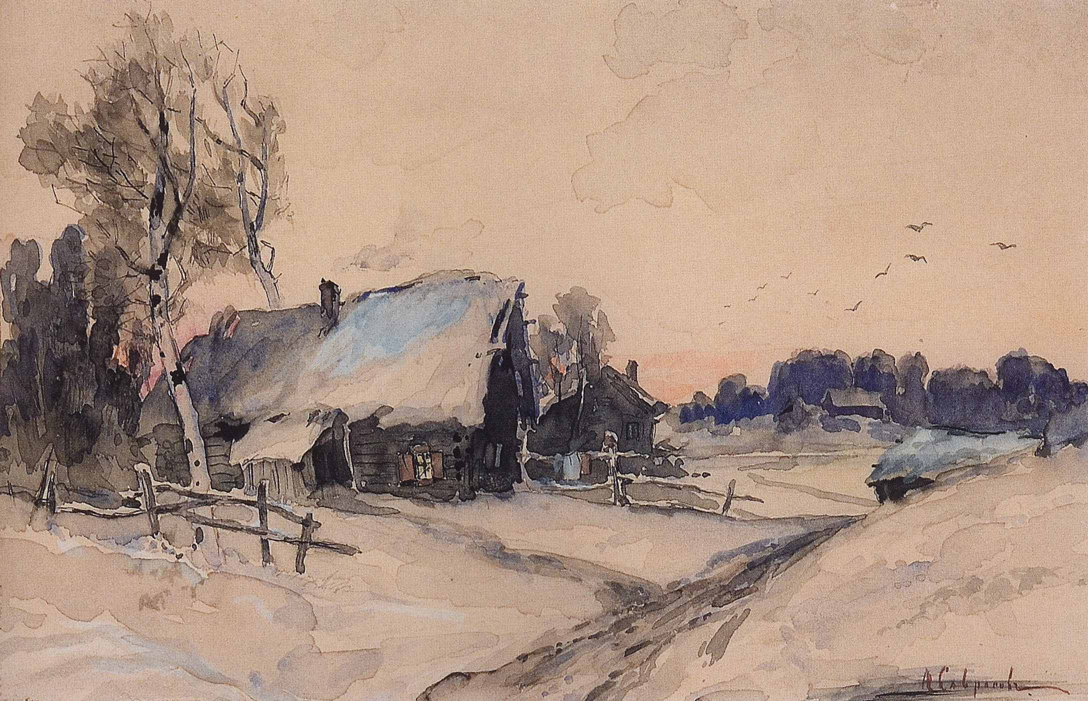 Саврасов. Деревня зимой. 1880-1890-е