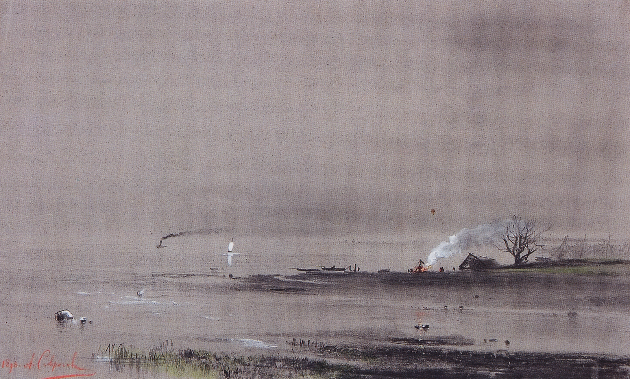 Саврасов. Спасский затон на Волге. 1893