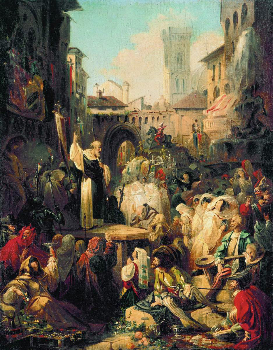 Ломтев. Проповедь Савонаролы во Флоренции. 1850-е