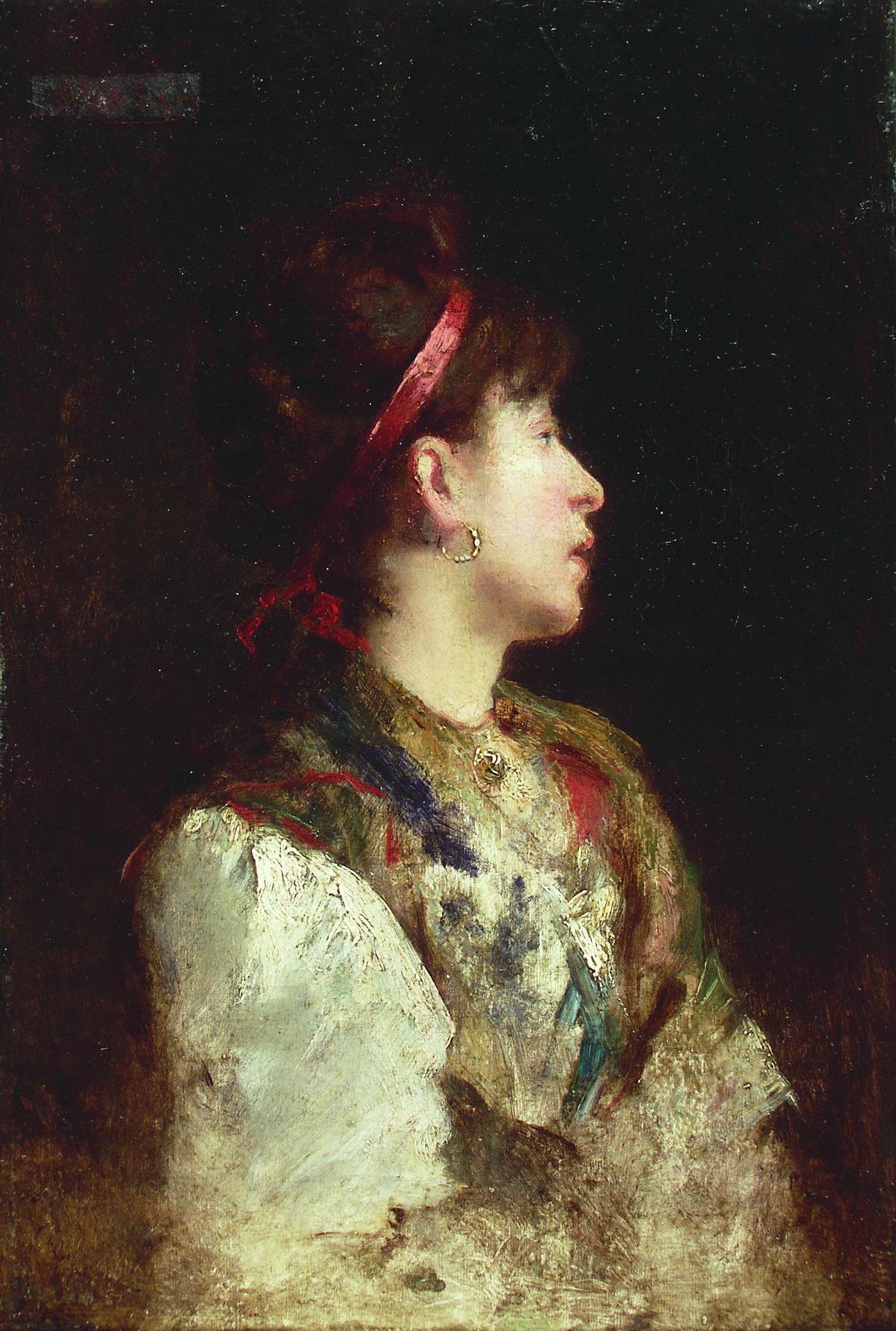 Маковский К.. Девушка с красной лентой. 1900-е