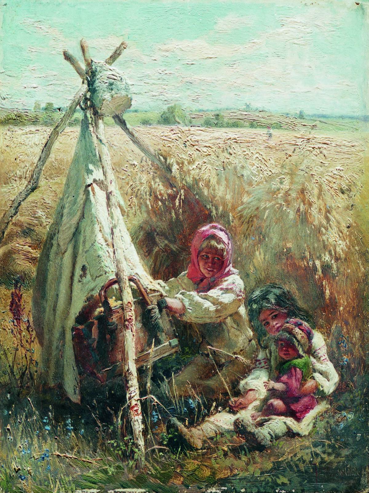 Маковский К.. Дети в поле. 1870-е