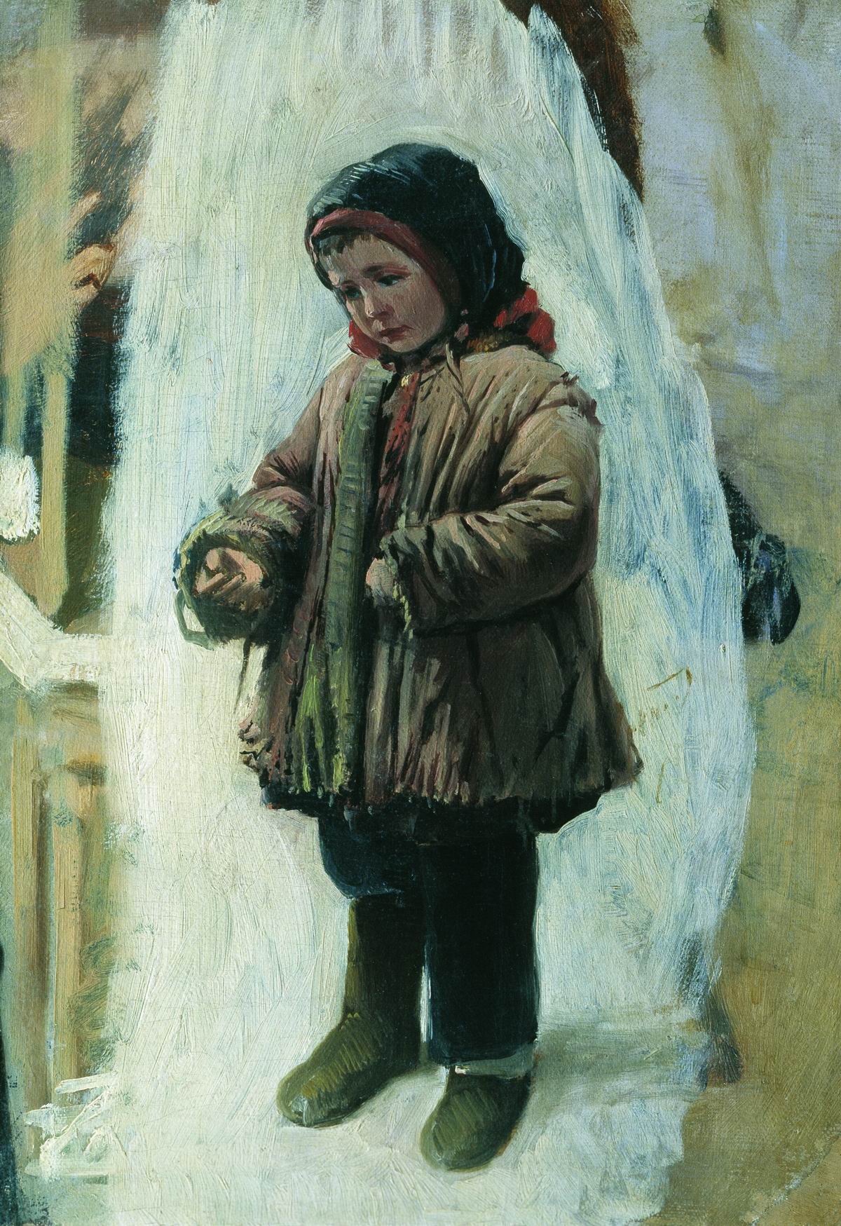 Маковский К.. Ребенок на снегу