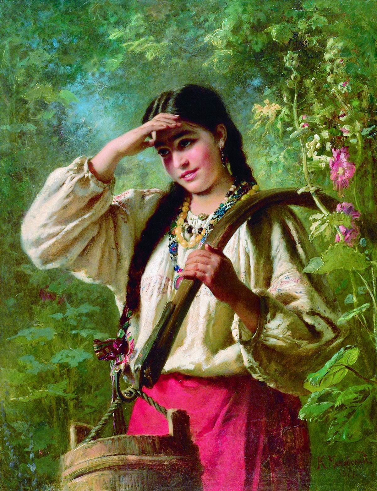 Маковский К.. Девушка с коромыслом. 1874