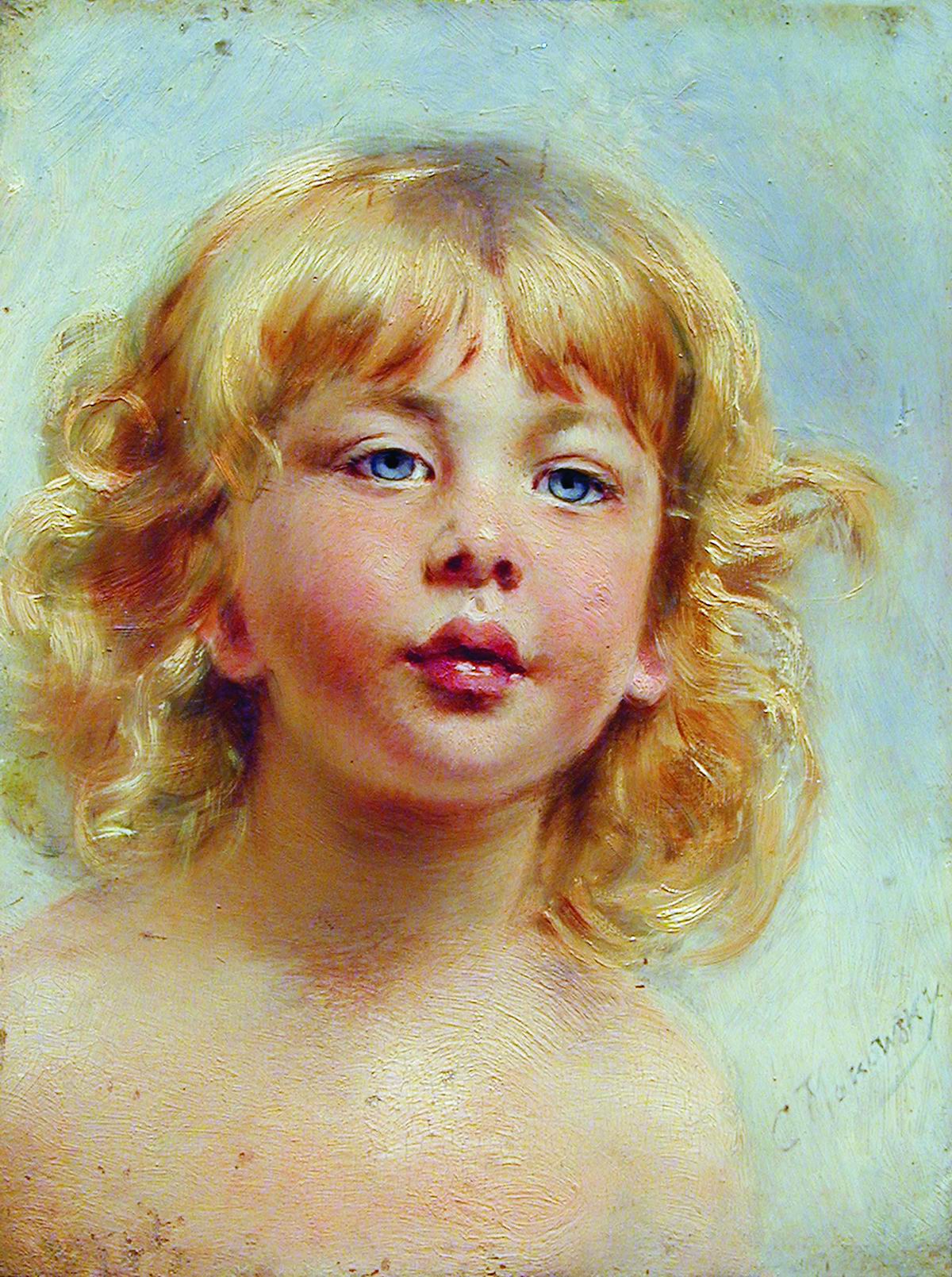 Маковский К.. Портрет девочки (Детская головка). 1880-е