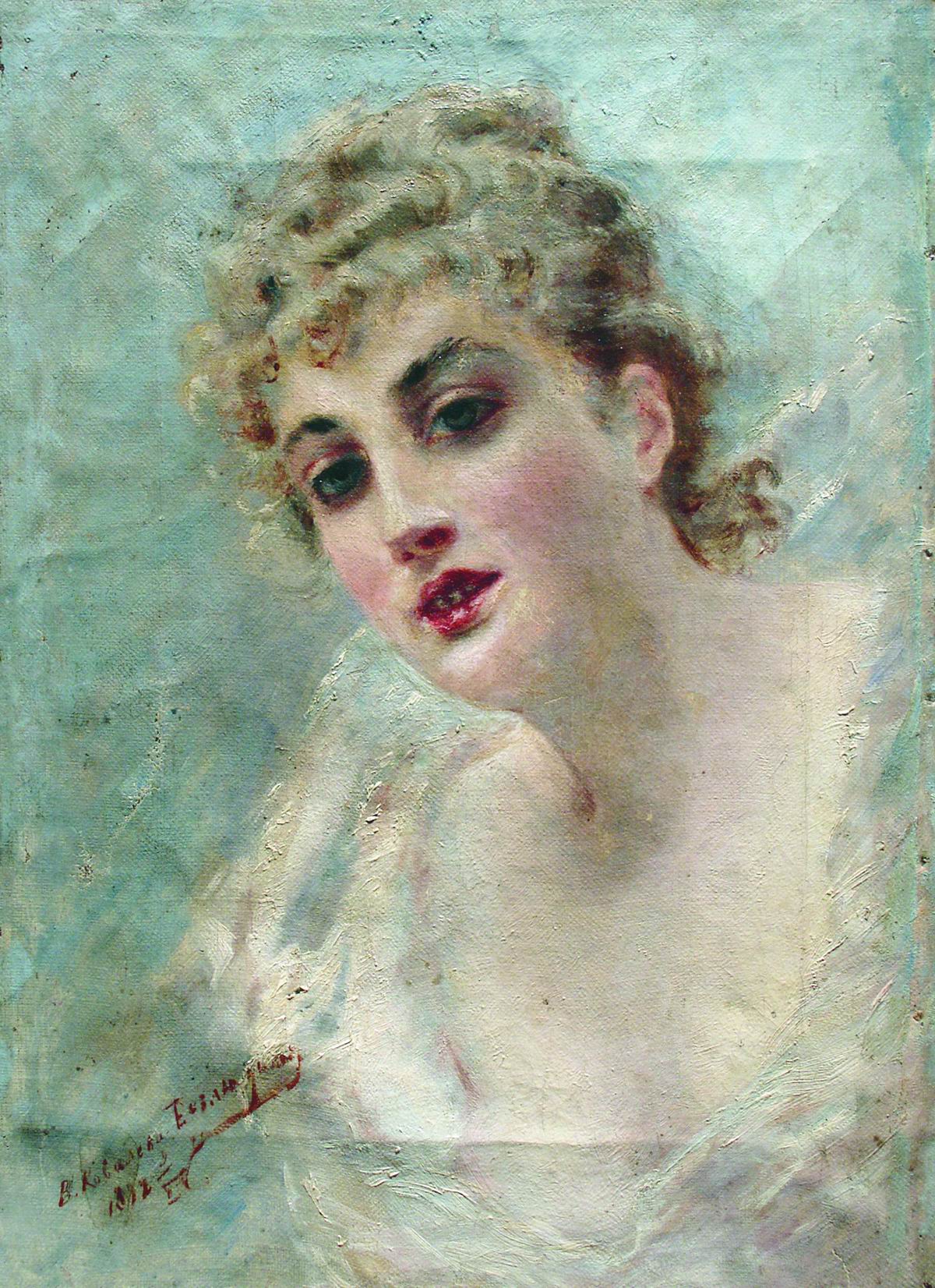 Маковский К.. Женская головка (Портрет Е. Ковалевой [?]). 1892