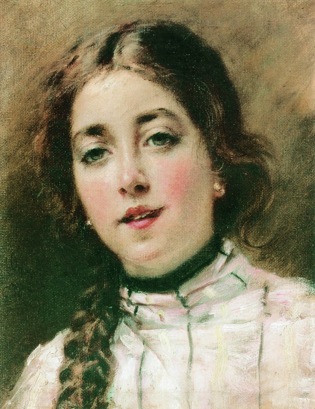 Маковский К.. Портрет дочери художника. Оленька. 1900-е