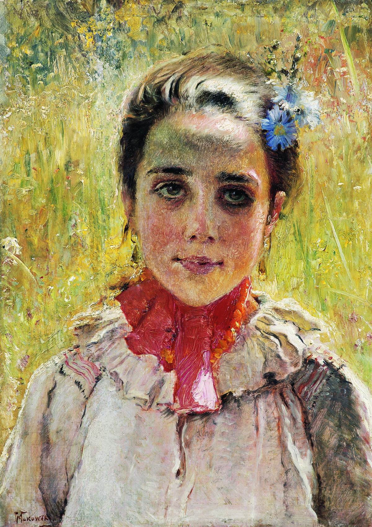 Маковский К.. Девочка в поле. 1900-е