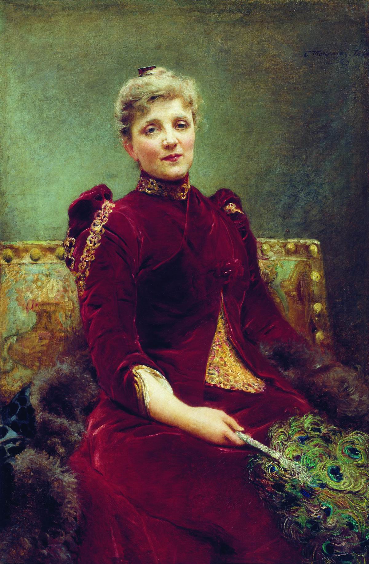 Маковский К.. Портрет Худековой. 1890