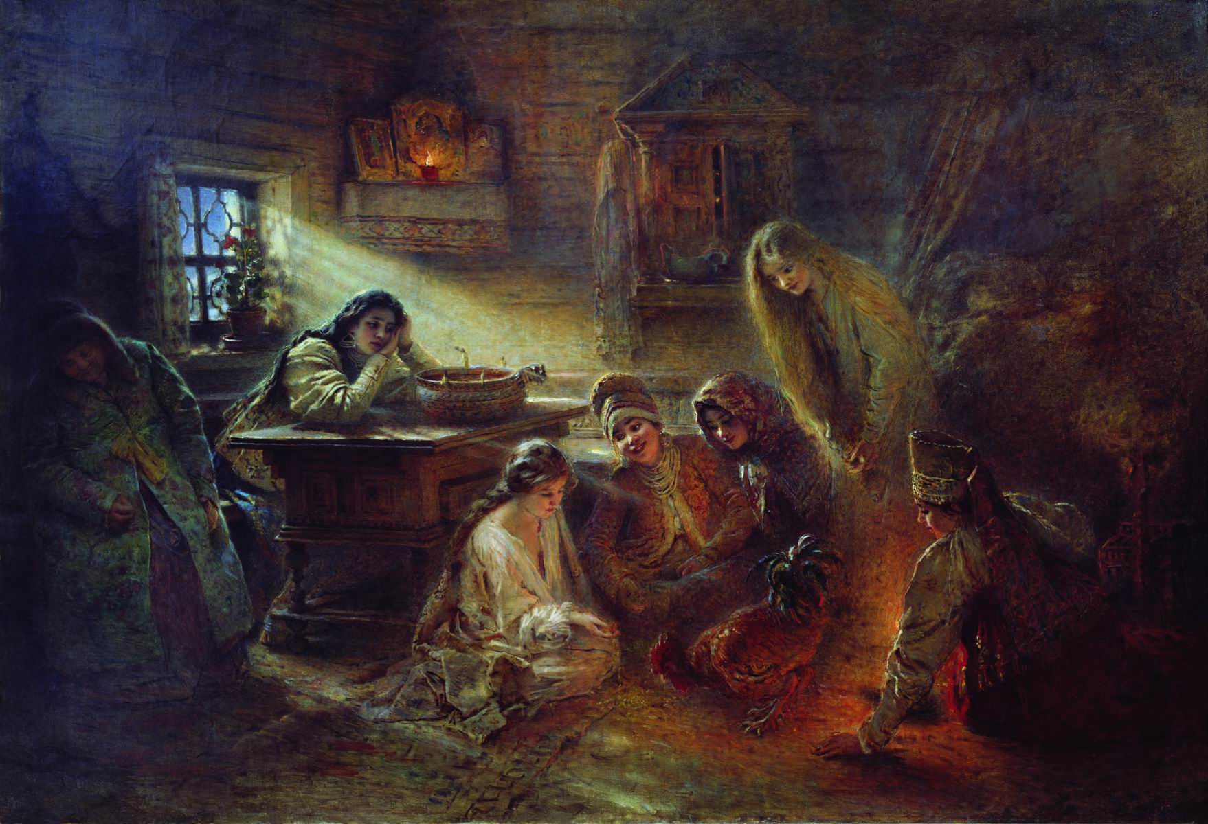 Маковский К.. Святочные гадания. 1900-е