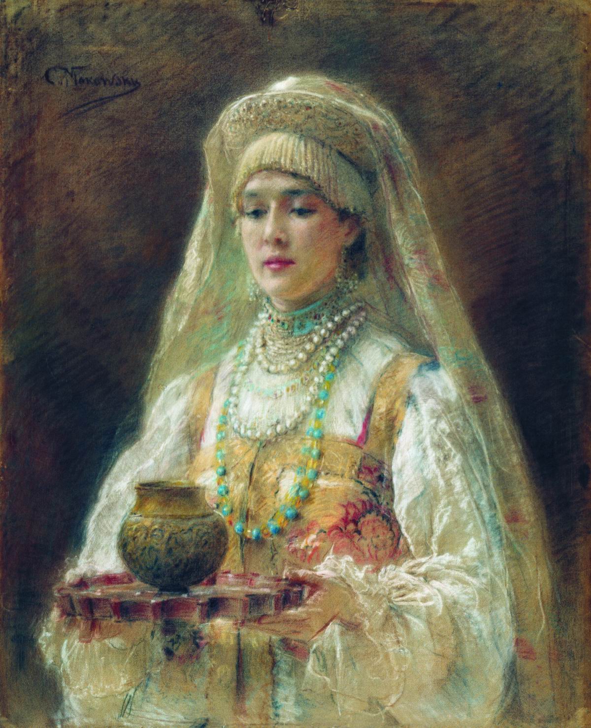 Маковский К.. Чарка меду. Около 1910