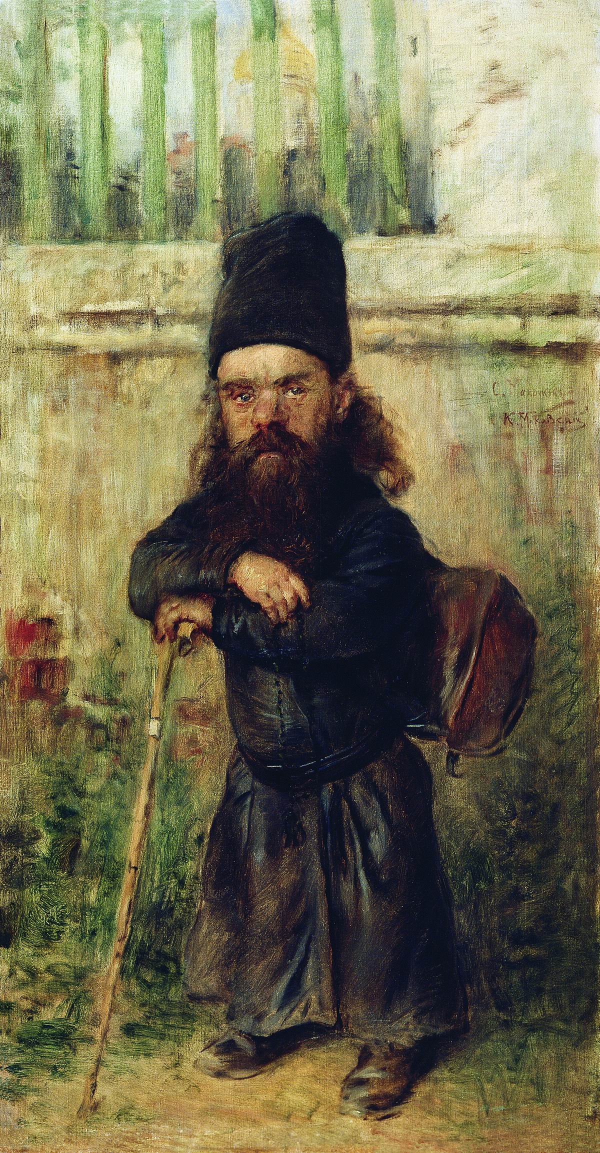 Маковский К.. Монах - сборщик податей на храм. 1900-е