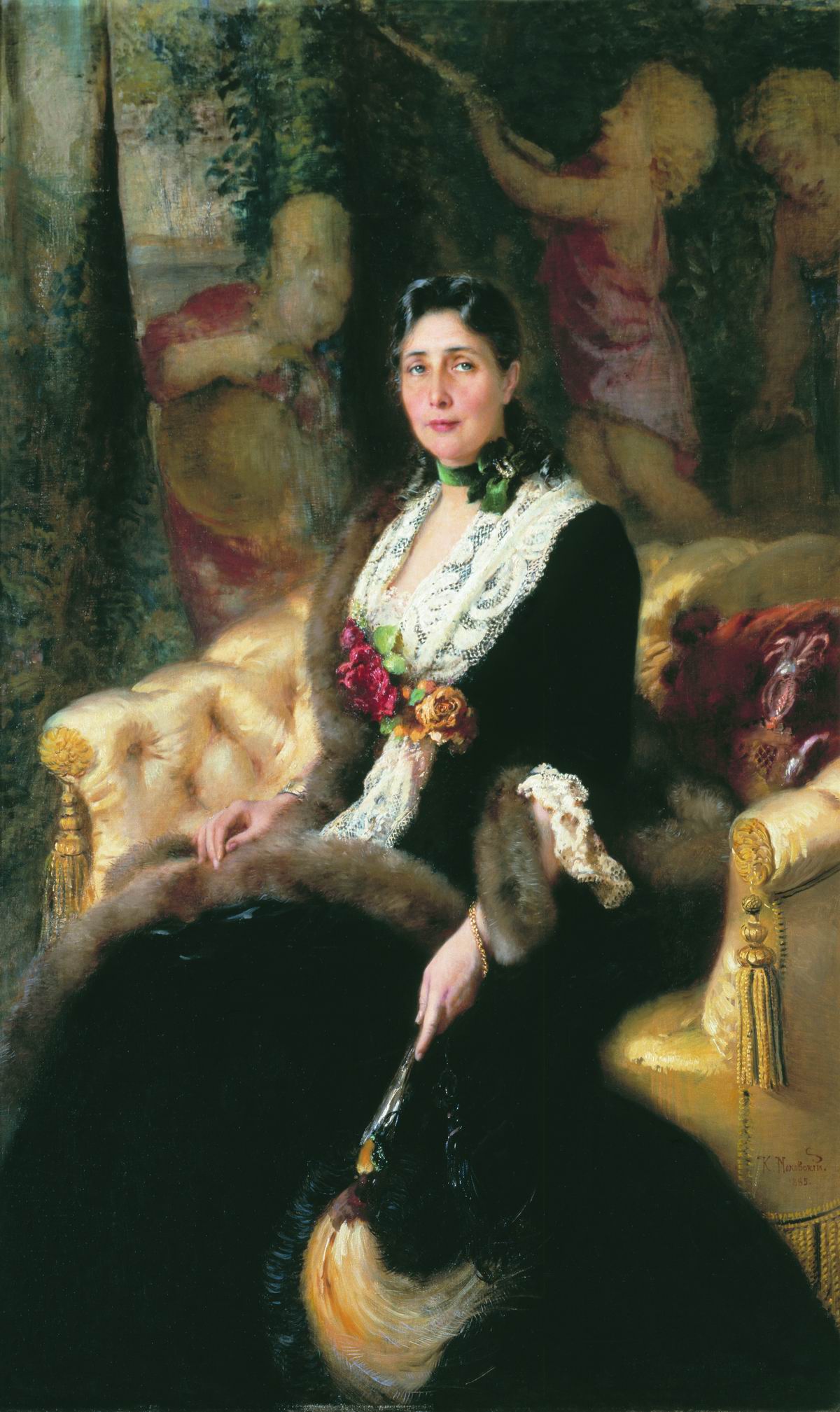 Маковский К.. Портрет неизвестной. 1885
