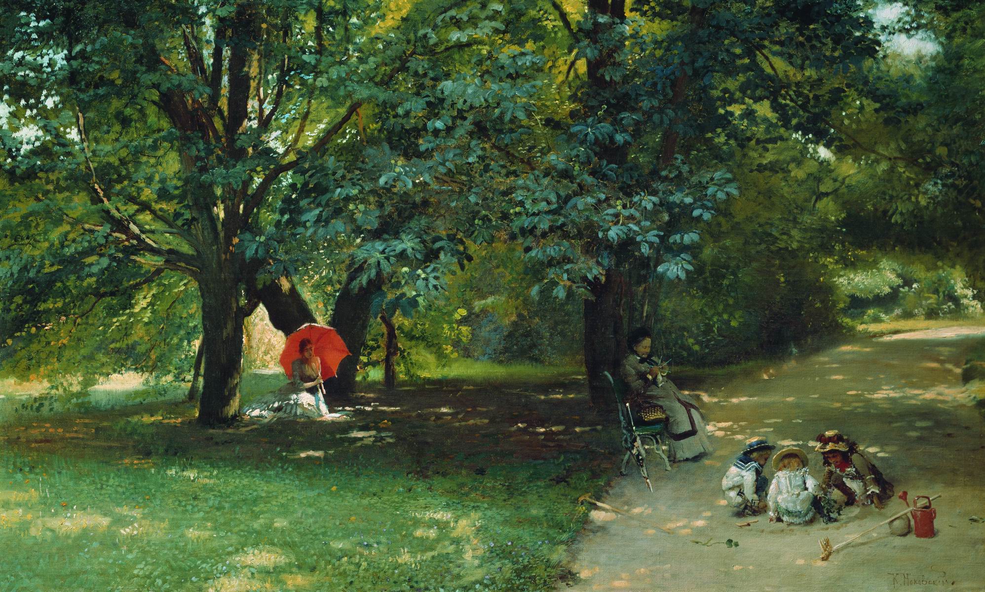 Маковский К.. В парке. Около 1881