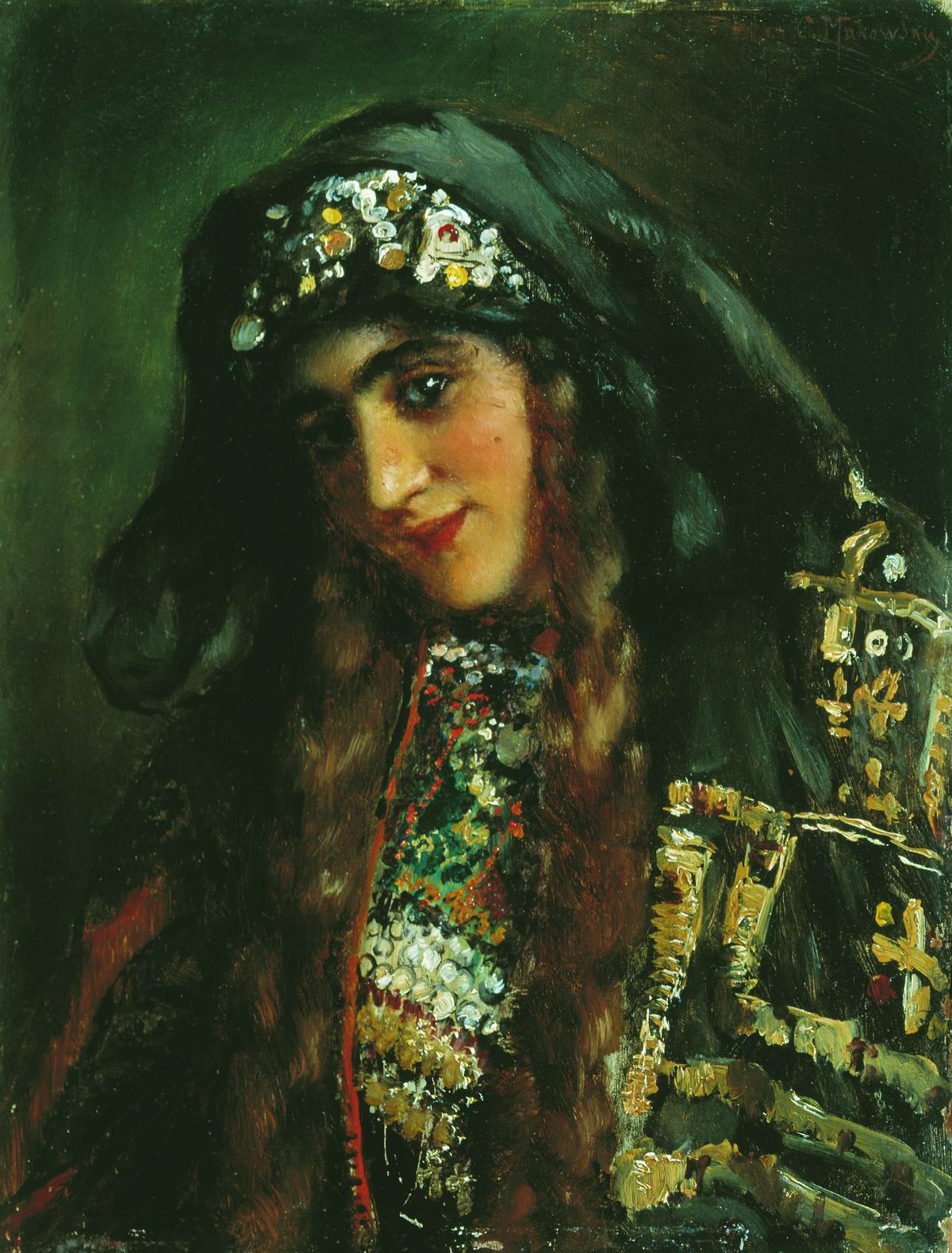 Маковский К.. Девушка в восточном костюме. 1870-е