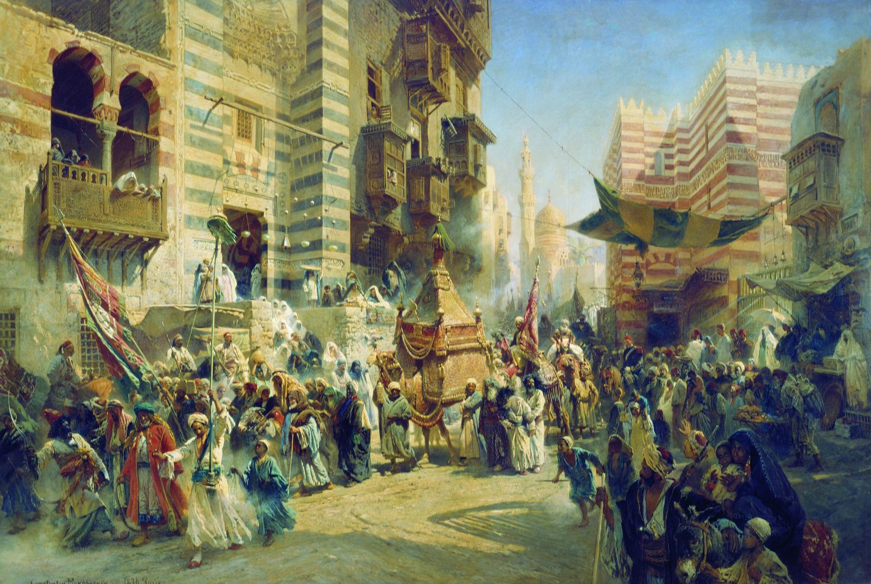 Маковский К.. Перенесение священного ковра в Каире. 1876