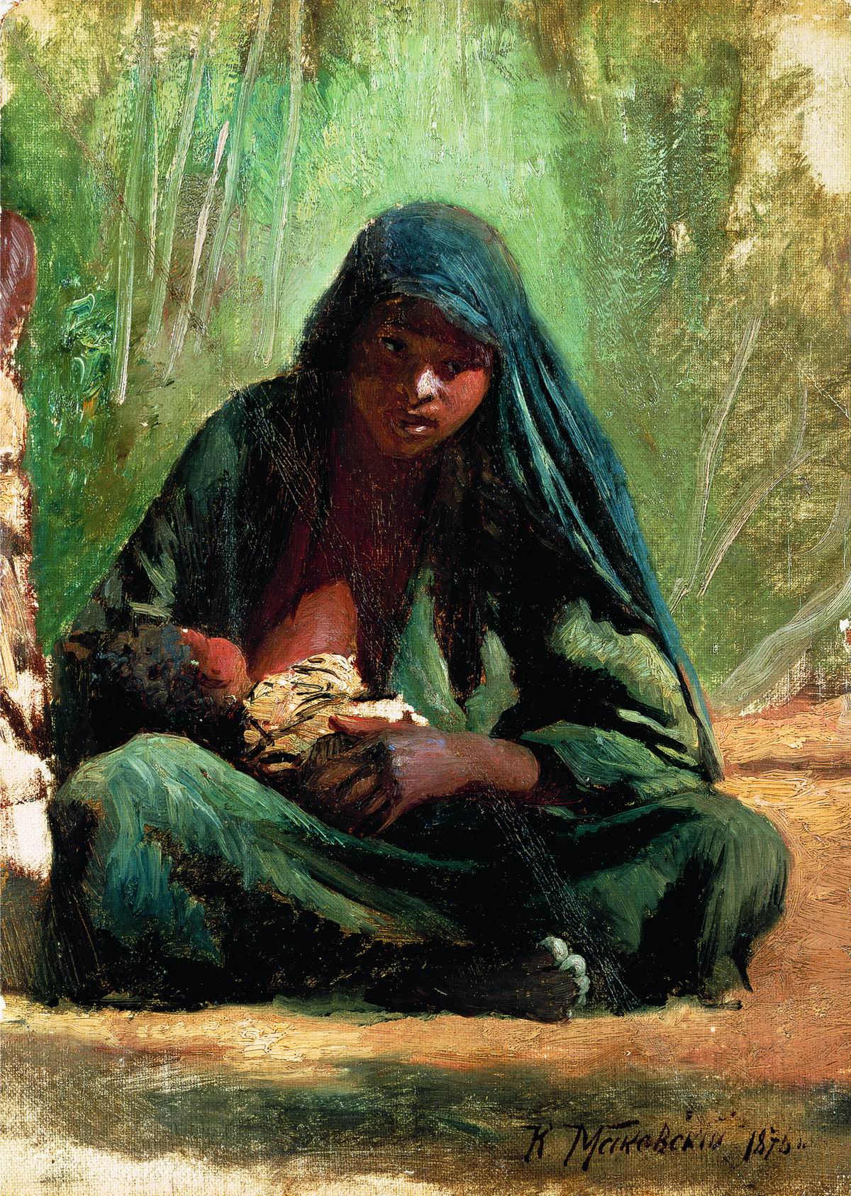 Маковский К.. Египтянка с ребенком. 1876