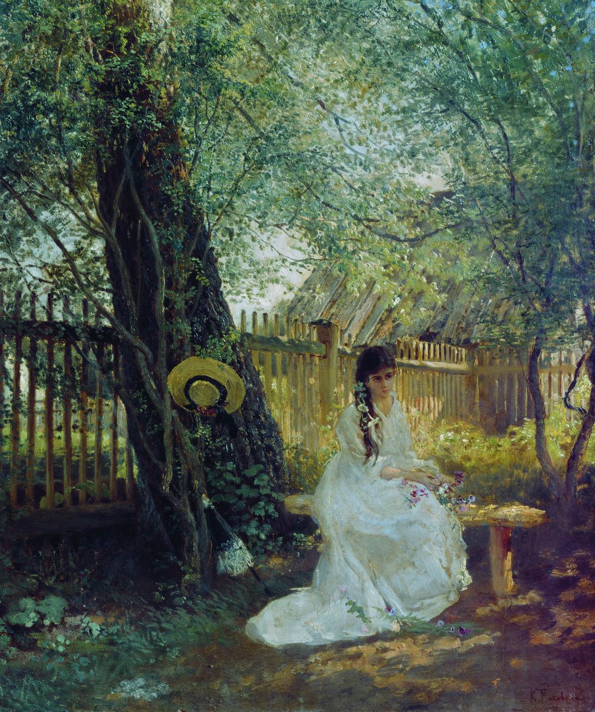 Маковский К.. В саду. Вторая половина 1870-х