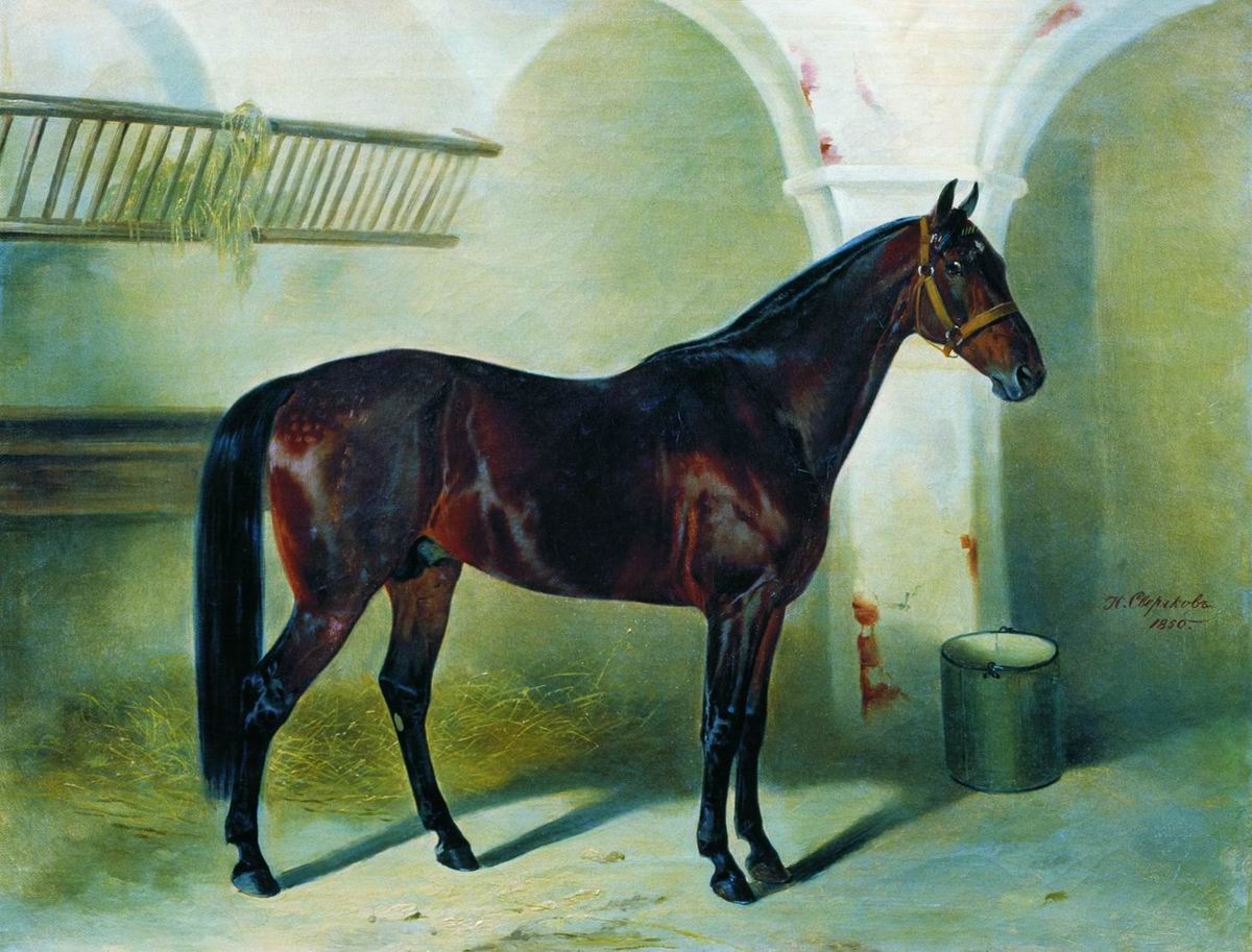 Сверчков Н.. Лошадь в конюшне. 1850