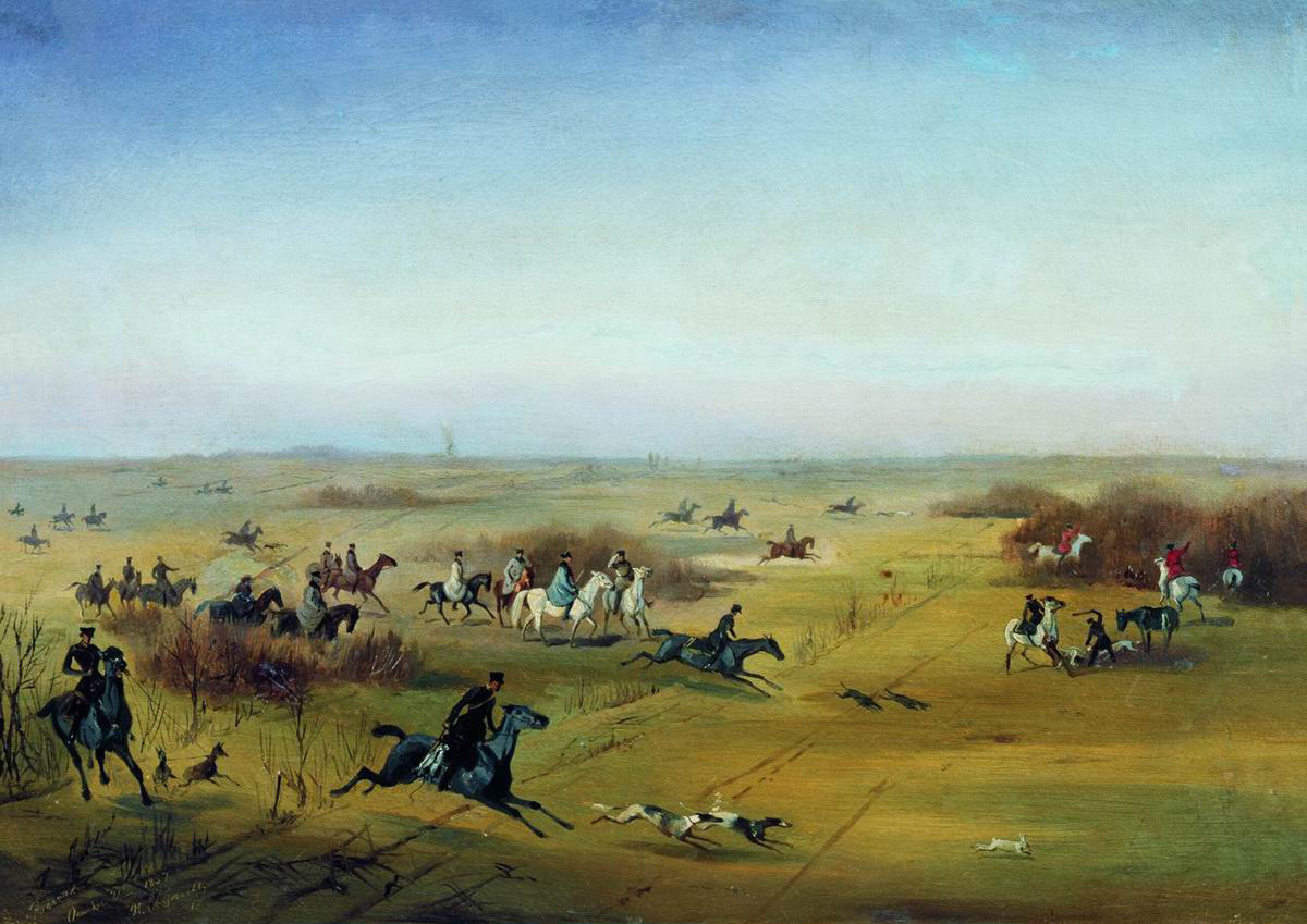 Сверчков Н.. Охота в Ропше. 1857