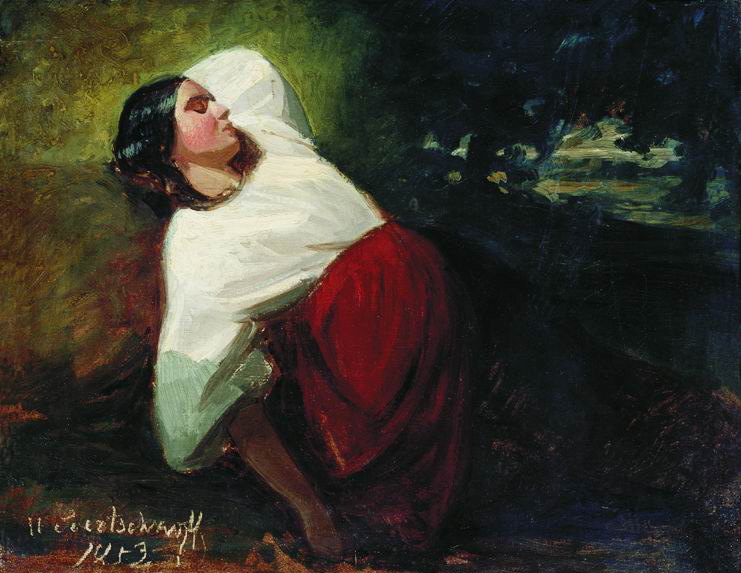 Сверчков Н.. Спящая девушка. 1853