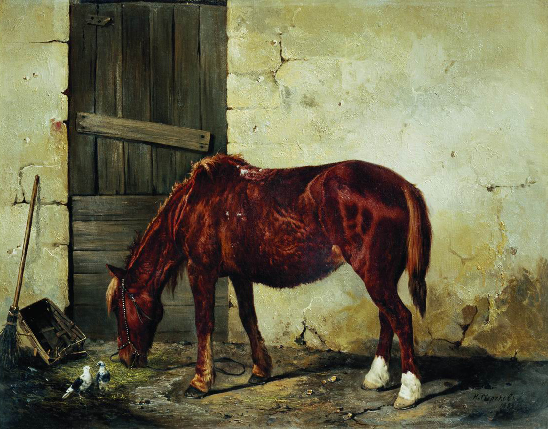Сверчков Н.. Рабочая лошадь. 1859