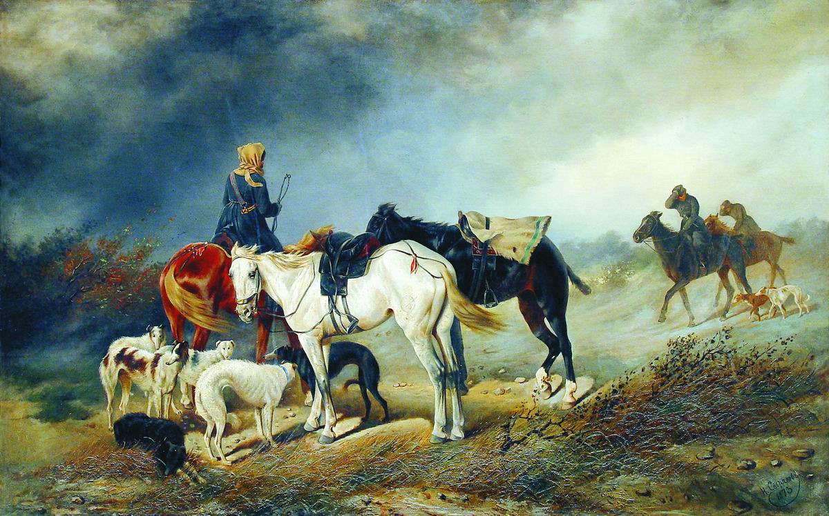 Сверчков Н.. Охотники в степи. 1873
