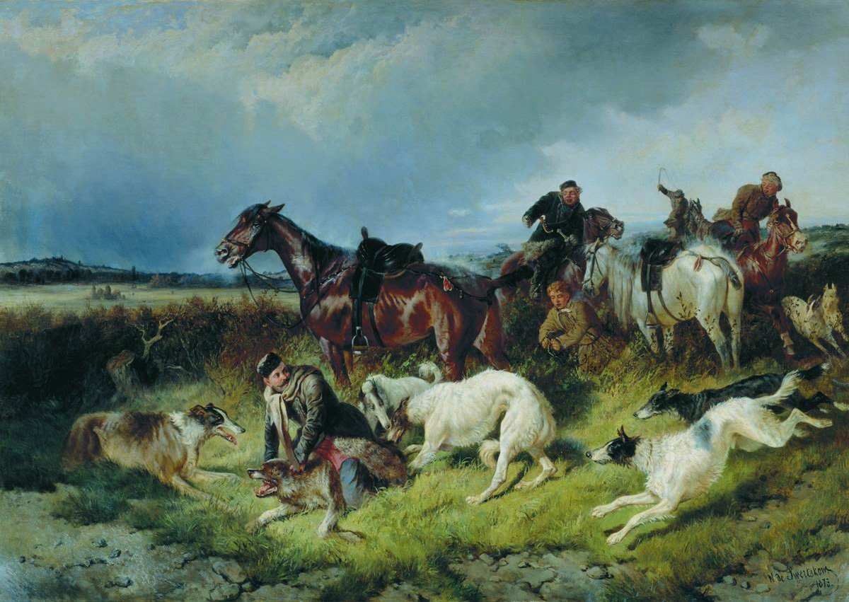 Сверчков Н.. Охота на волка. 1873
