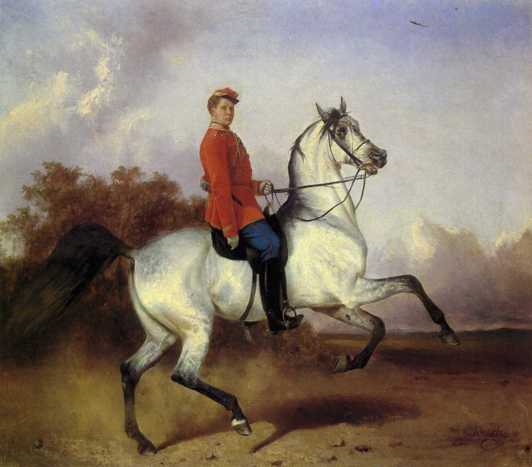 Сверчков Н.. Лейб-гусар на коне (Портрет К.А.Дружинина)