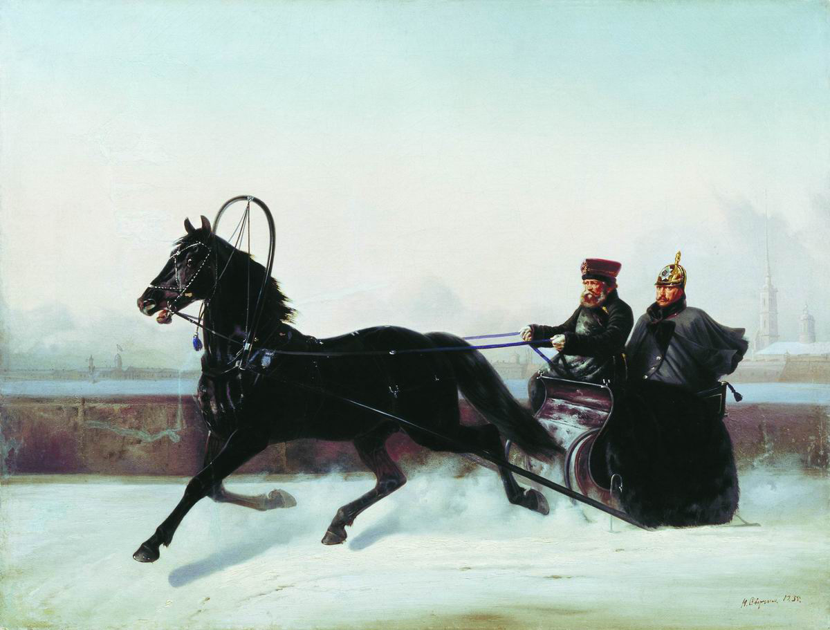 Сверчков Н.. Николай I в санях. 1895