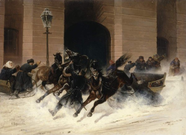 Сверчков Н.. Император Александр III в открытом ландо. 1888