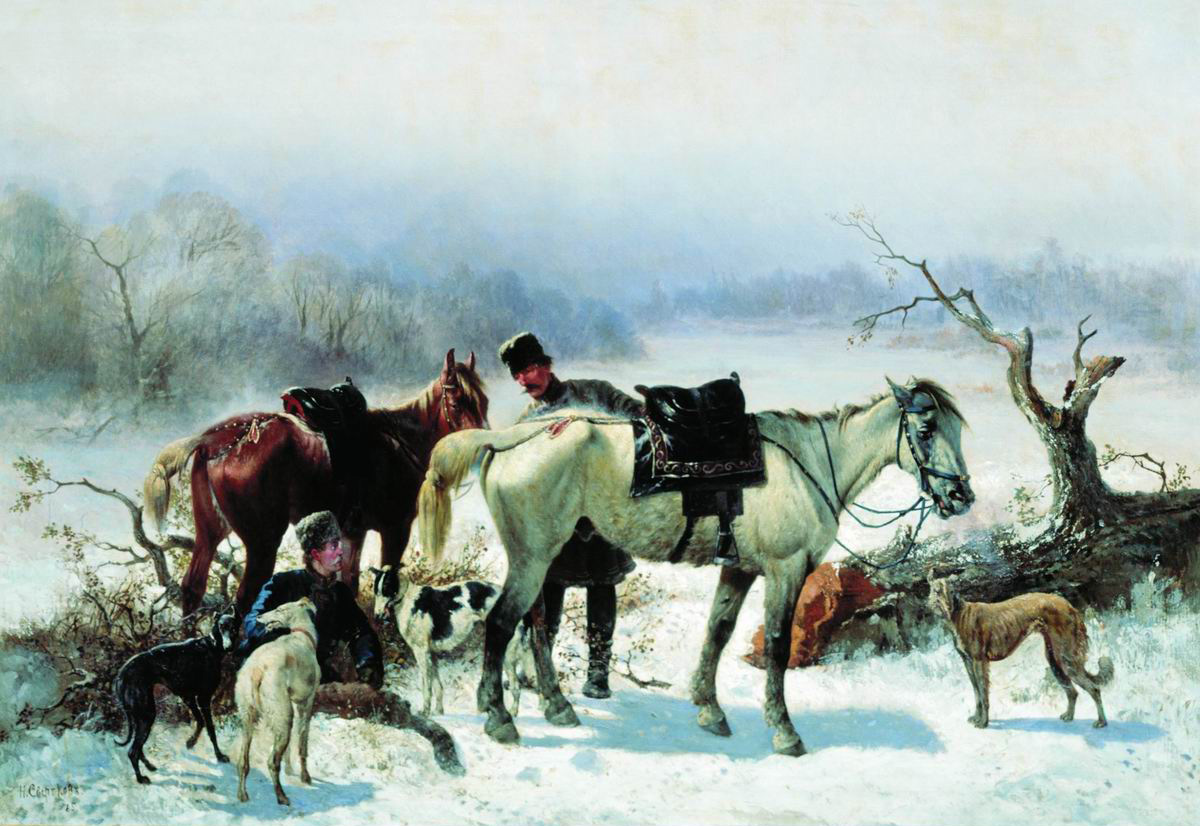 Сверчков Н.. Отдых охотника. 1865