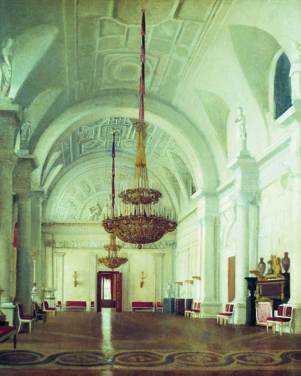 Зарянко. Вид Белого зала Зимего дворца. 1840-е