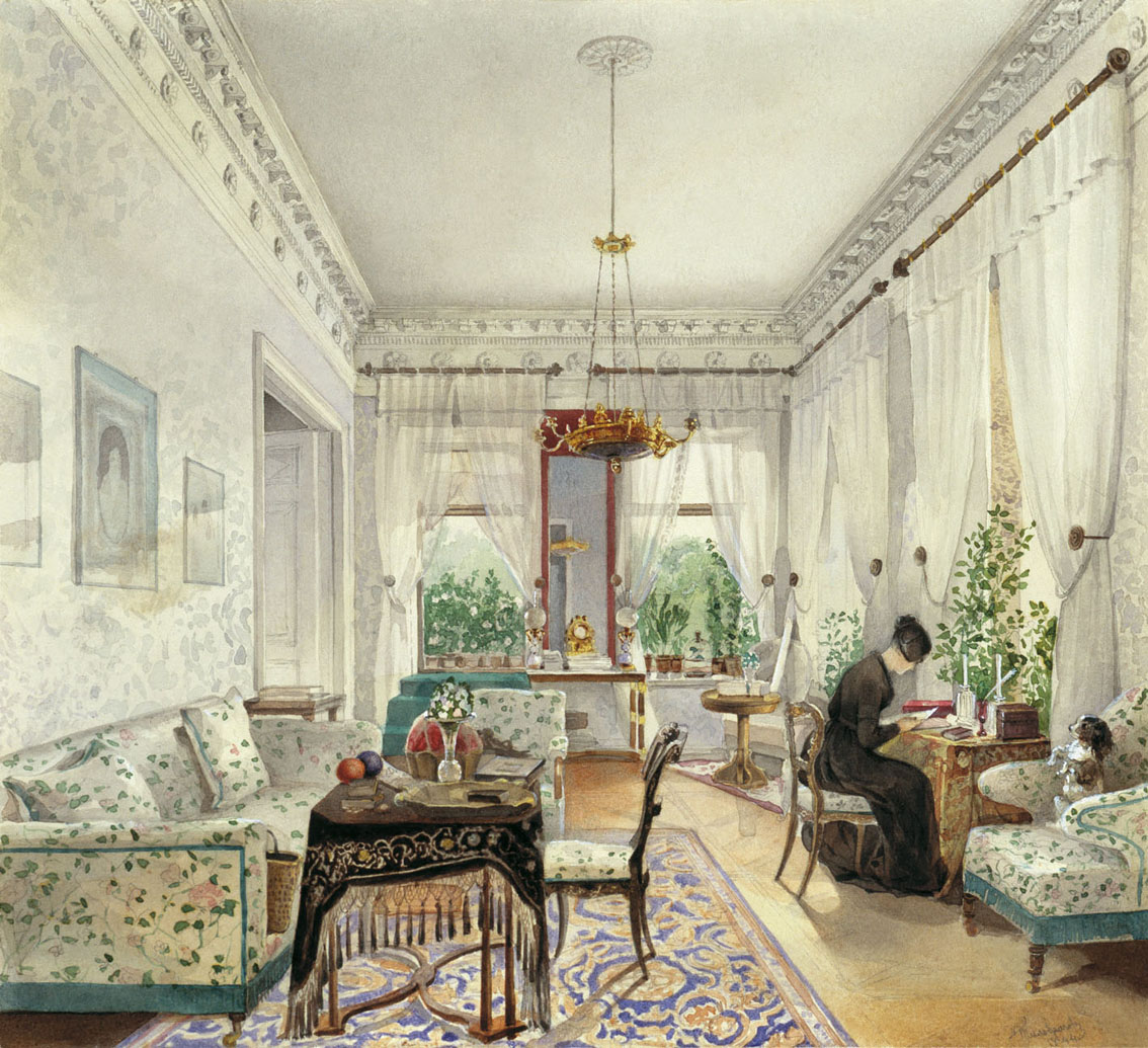Тихобразов. Интерьер в имении Лопухиных. 1844