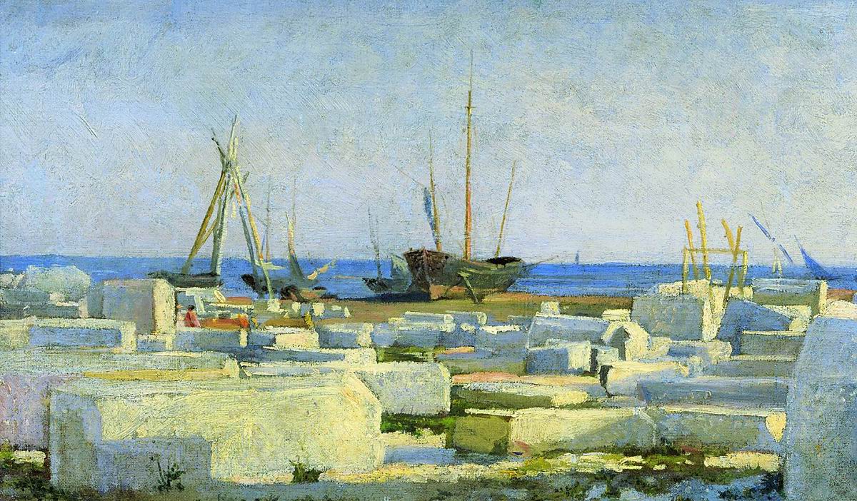 Ге Н.Н.. Масса-Каррара. Погрузка мрамора. 1868