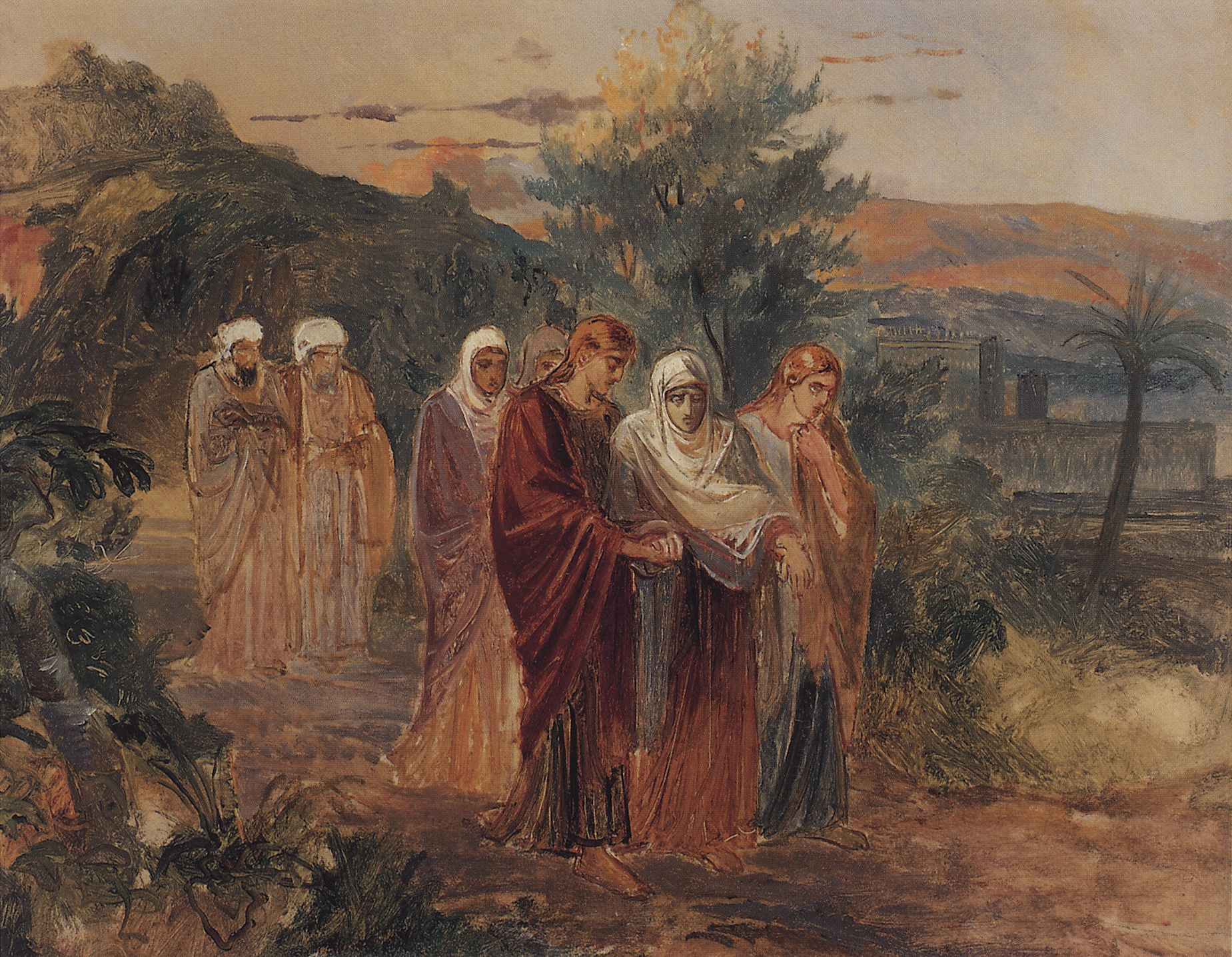 Ге Н.Н.. Возвращение с погребения Христа. 1859