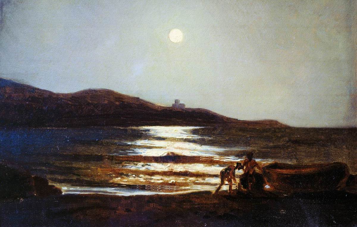 Ге Н.Н.. Вид из Сан-Теренцо на Леричи ночью. 1862-1864