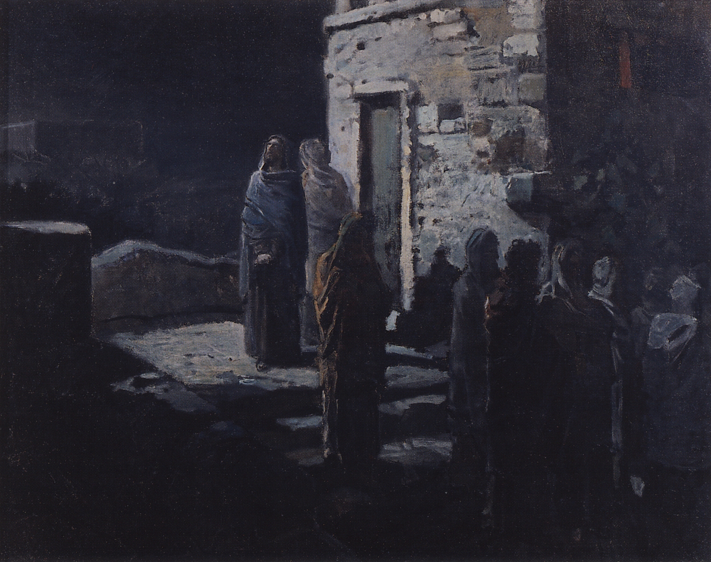 Ге Н.Н.. Выход Христа с учениками с Тайной вечери в Гефсиманский сад. 1888