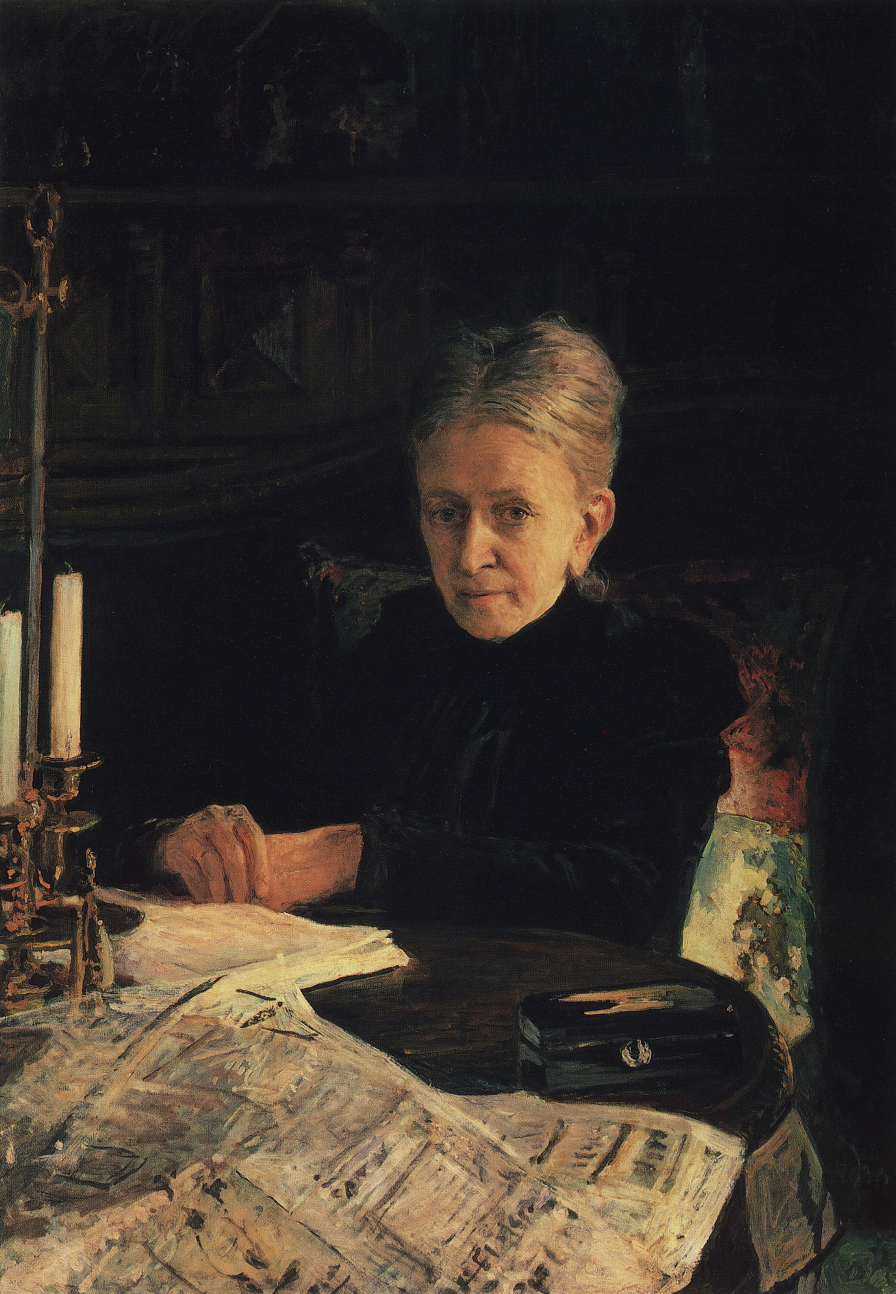 Ге Н.Н.. Портрет писательницы и общественной деятельницы Е.О.Лихачевой. 1892
