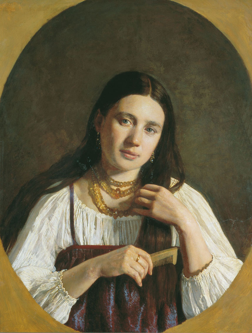 Десятов. Девушка, расчесывающая волосы. 1840 - 1850-е