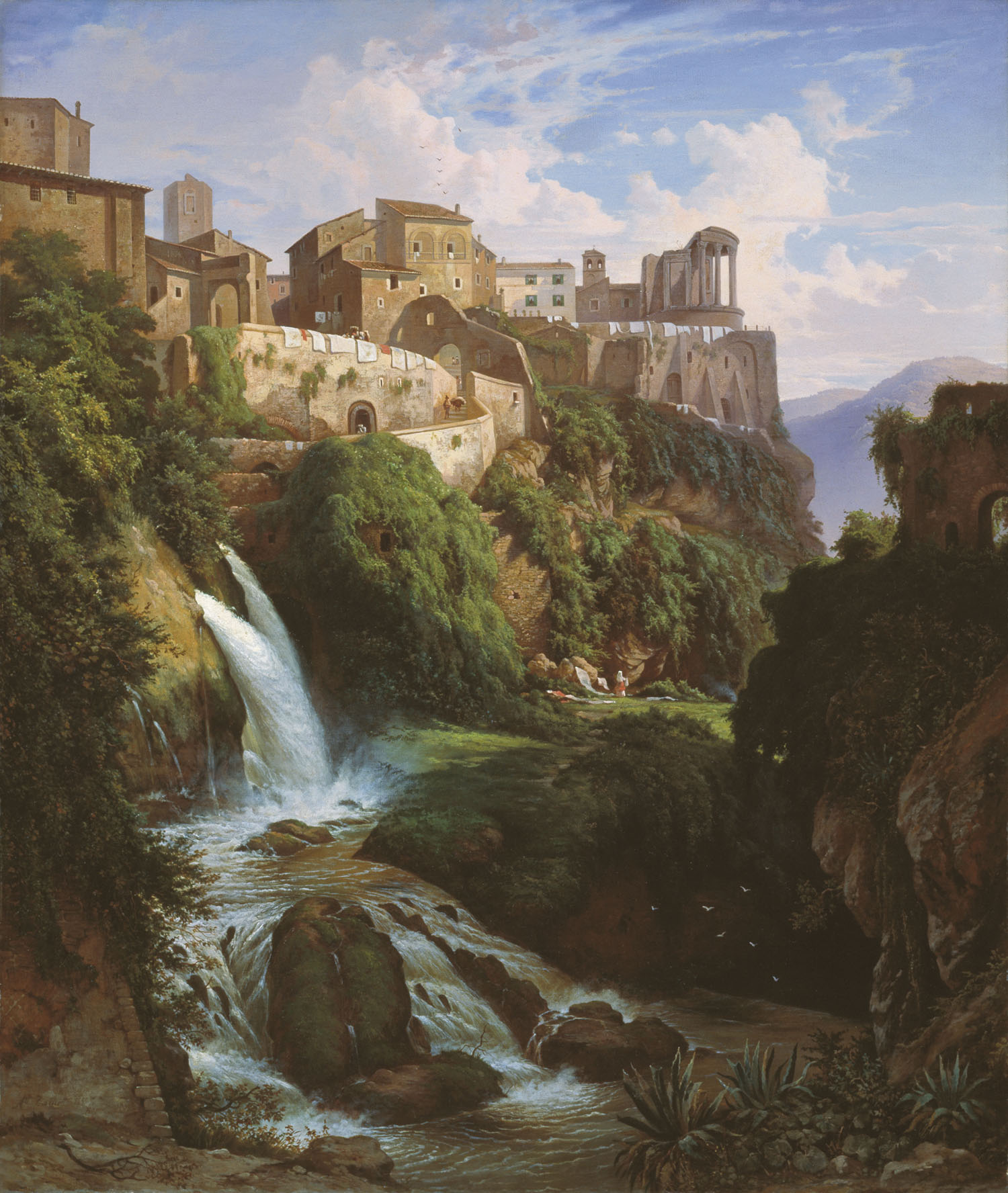 Жамет. Вид каскада и храма Сибиллы в Тиволи. 1855