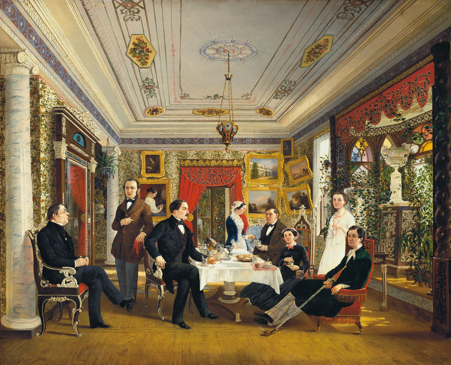 Волосков. За чайным столом. 1851