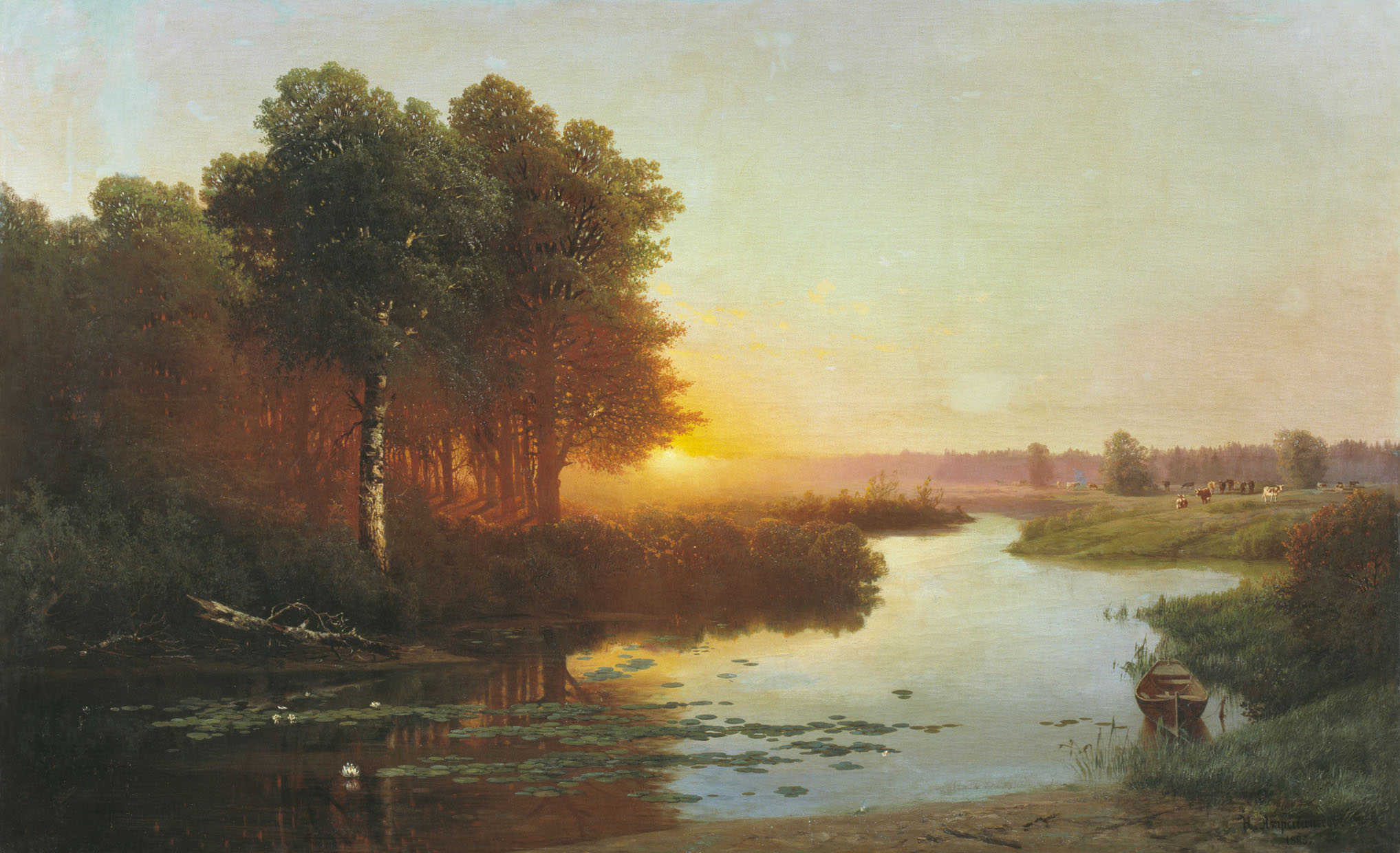 Атрыганьев. Вид на реку Остер в Могилевской губернии. 1885