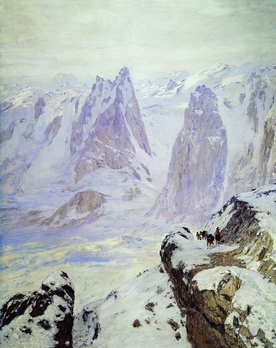 Дубовской. Сумерки в горах. Альпы. 1909