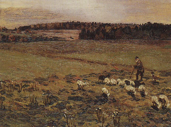Дубовской. Пейзаж с овцами. 1906