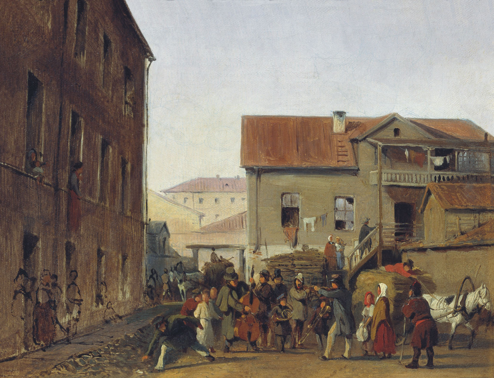 Чернышев А.. Уличные музыканты. Конец 1840-х - начало 1850-х