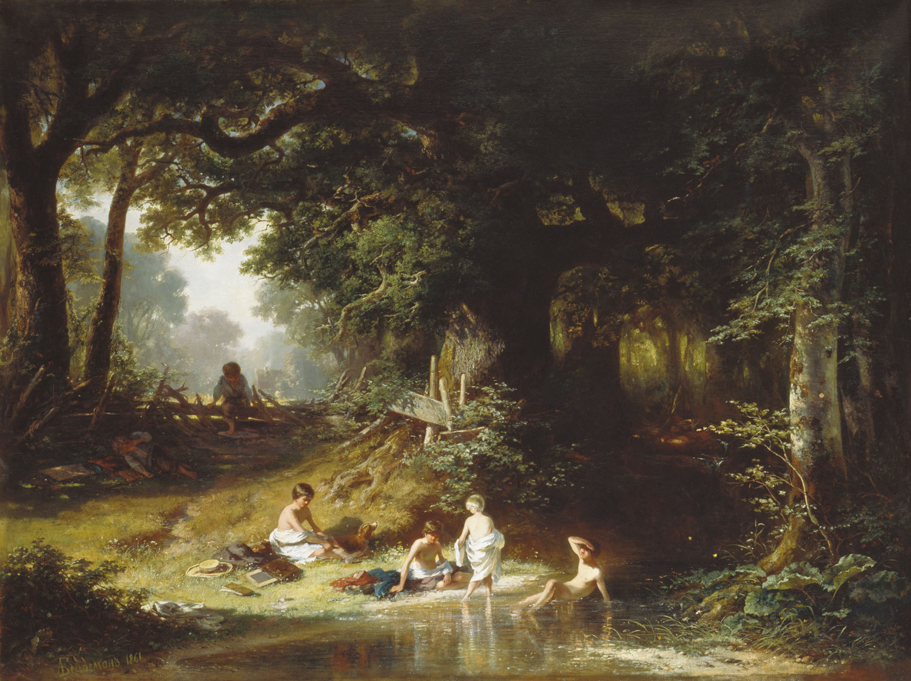 Бейдеман. Дети у ручья. 1861